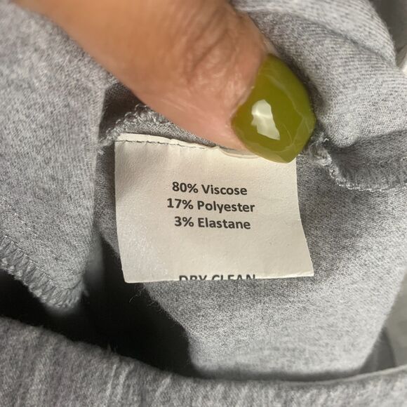 SARA CAMPBELL Sheri Pant Gray Mid Rise Slim Leg Pull On Flat Front Cropped Sz L - Picture 6 of 7